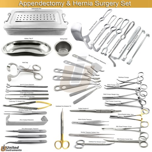 General Surgery Appendectomy & Hernia Set Apendix Surgical Instruments