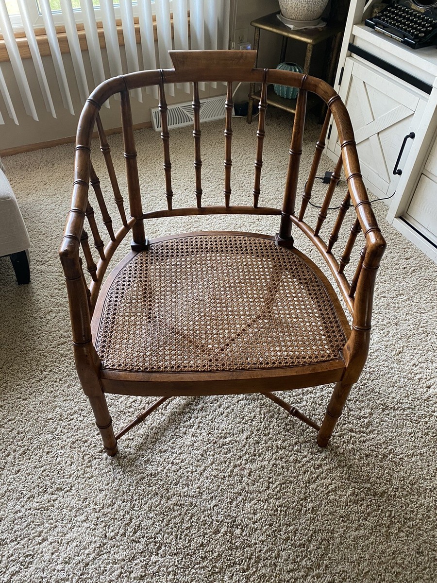 Century Chair Co. Hickory N.C. Bamboo and Cane Regency Armchair