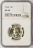 1964 25c Washington Silver Quarter NGC MS65
