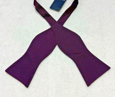DANIEL CREMIEUX Men Bow Tie 100 Silk Adjustable Purple Geometric NWT 39.50