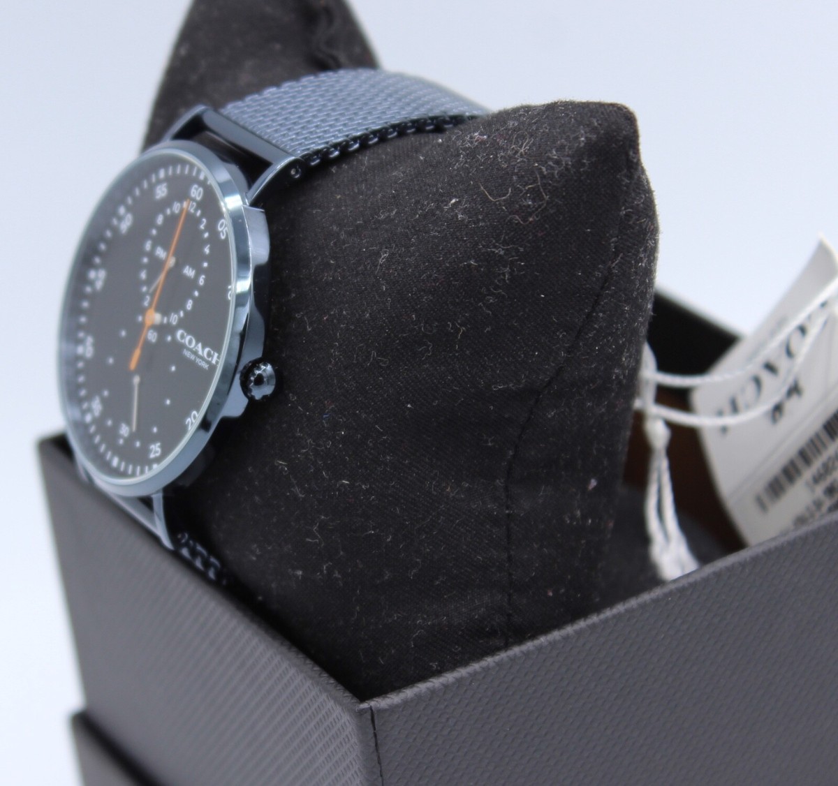 NEW AUTHENTIC COACH CHARLES BLACK IP BLUE MESH BRACELET MEN'S