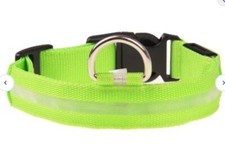 LED Adjustable Dog Collar- 5 Sizes 7 Colors Blinking Flashing/Solid
