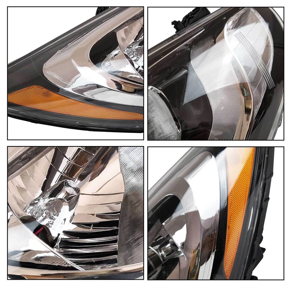Chrome Housing Halogen Headlights Headlamps For Hyundai Accent 2012 2013 2014 - Imagem 4 de 4