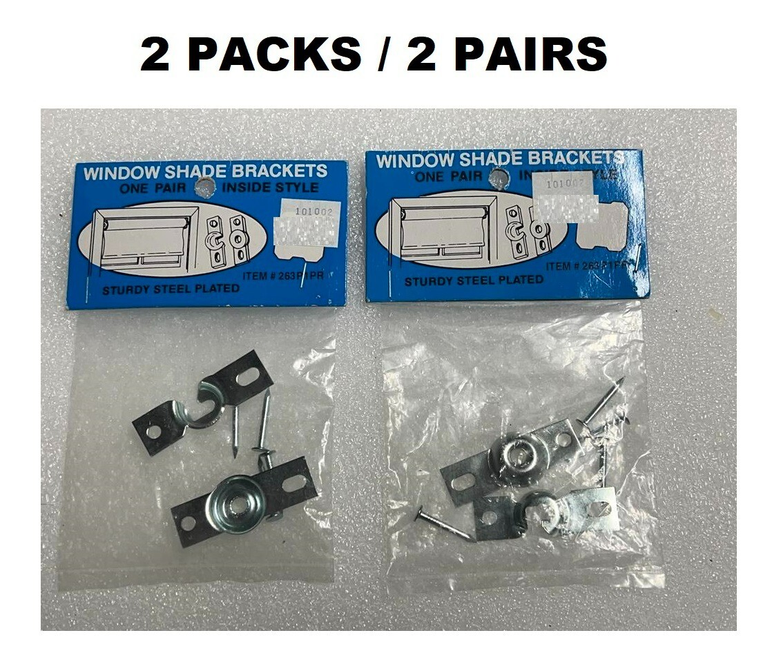 2 pack (2 pairs) INSIDE Roller Shade Window Frame Mount Steel 