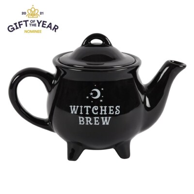 Witches Brew schwarze Keramik Teekanne