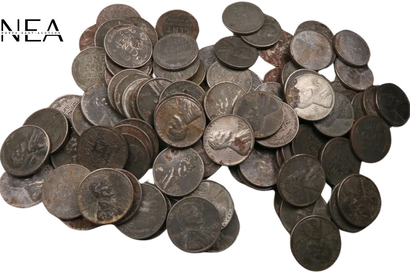 (50) 1943 P+D+S Steel Lincoln Wheat Penny Cent Roll/Lot ~~ 50 Coins Total