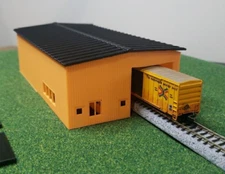 N Scale 1/160 3d Printed Warehouse Orange Farm/industry Building Pull Thru Door