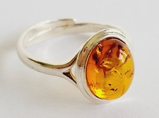 BALTIC AMBER 100 925 STERLING SILVER RING GORGEOUS NATURAL Amber 2.1gr SZ 6.5