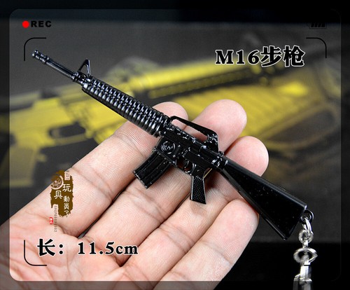 Mini gun model 98k carbine AWP sniper AK47 alloy keychain pendant soldier access - Picture 38 of 47