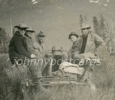 Seward Alaska Men on Pump Car Handcar Seward RR Antique Railroad Photo