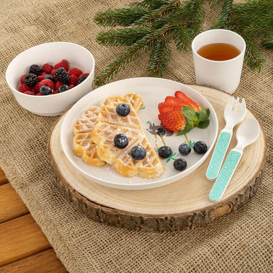 reer Growing Geschirr-Set WildLife 5-tlg. Kindergeschirr Teller Löffel Gabel - Bild 3 von 4