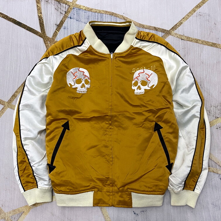 REBERTAS スカジャン Mens Souvenir Jacket Sukajan Japanese Pattern Embroidery