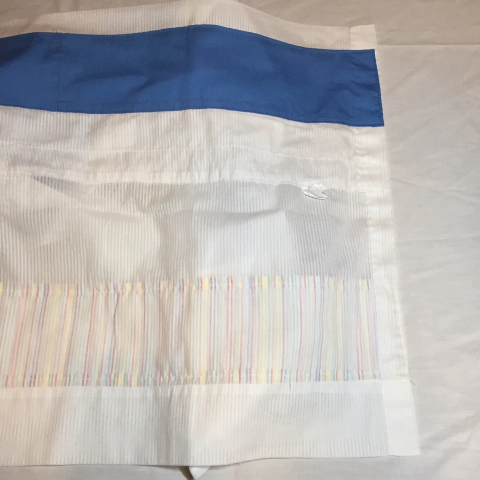 Juego de 4 cortinas de campo a rayas verdes azules amarillas rojas paneles cenefas Foto 4 de 4