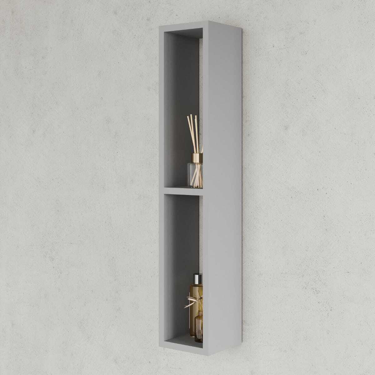 Kiamami Valentina PENSILE PER BAGNO H80 CM CON DUE VANI A GIORNO GRIGIO