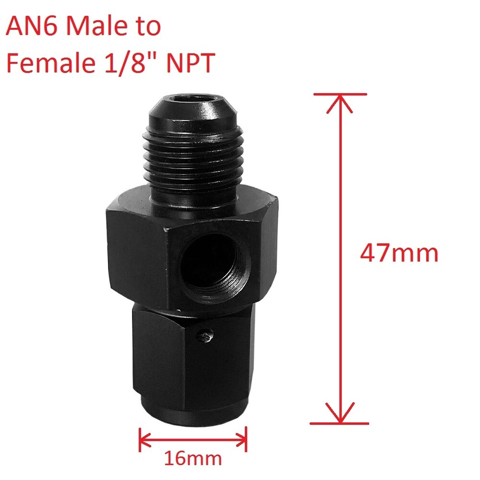 Liquid 0-100psi Fuel Pressure Gauge Regulator Gauge 1/8" NPT W/ 6AN Adapter - Image 4 of 4