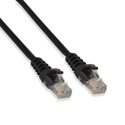 2ft Cat5e Cable Ethernet Lan Network RJ45 Patch Cord Internet Black (50 Pack)