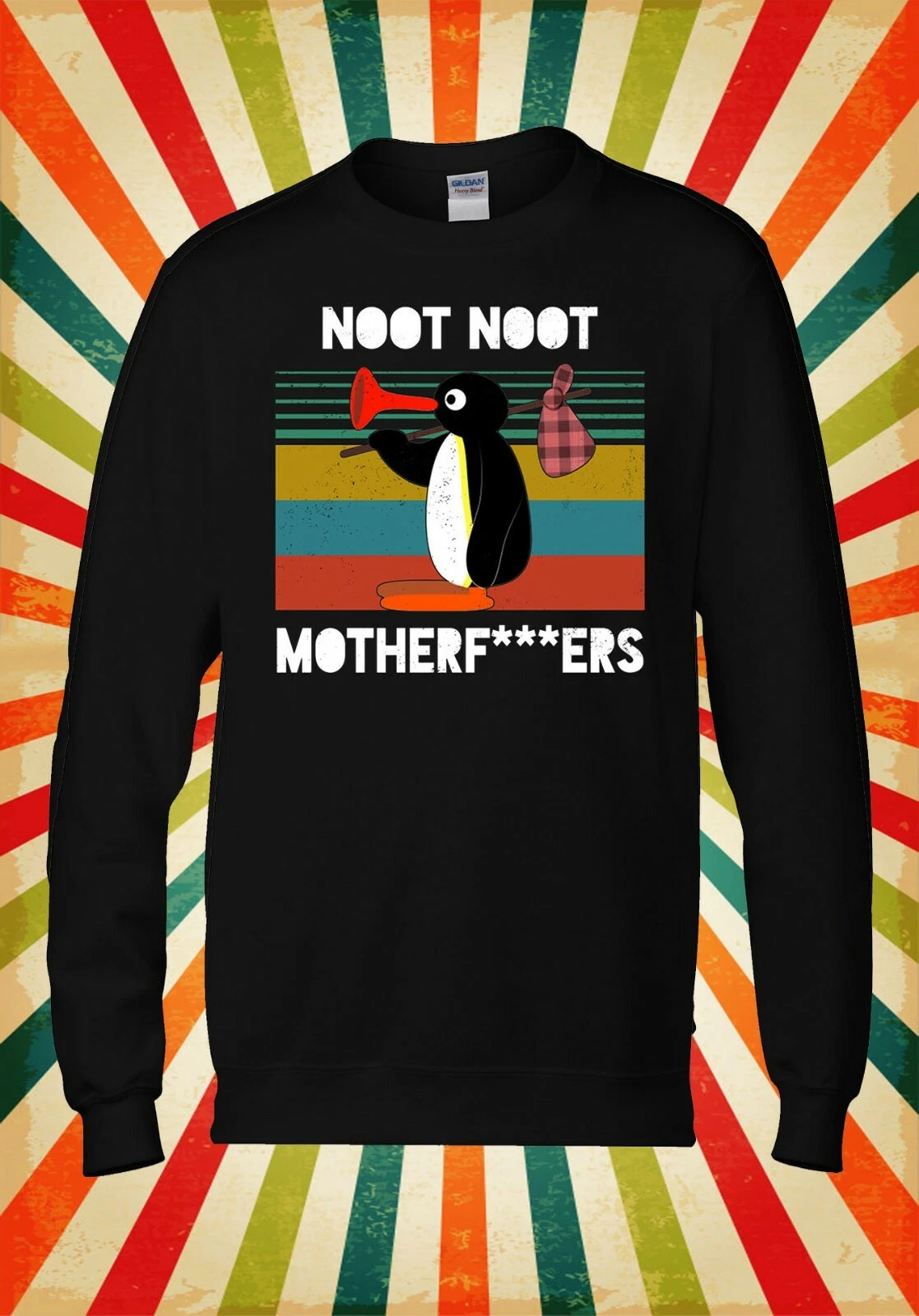 RHUDE Felpa con cappuccio top Pingu Noot Motherf*ckers rude uomo donna unisex 2261