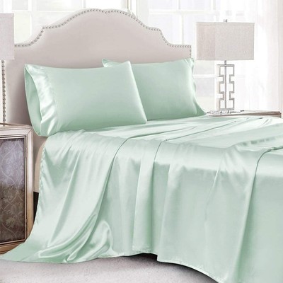 emerald green satin sheets