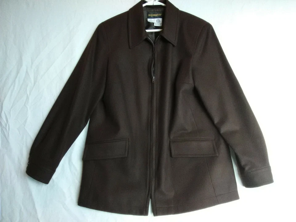 Chaqueta Blazer Abrigo Mujer Cremallera Completa Manga Larga 100% Marca Lana Talla 10 EE. UU. Foto 3 de 4