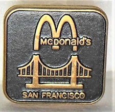 🍟 McDonald's Co. logo employee service award tie pin SAN FRANCISCO REGION