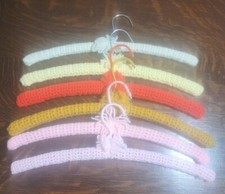 Set Of 6 Hand Knitted/ Crocheted Clothes Hangers