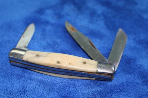 Three Blade Folding Knife made in Pakistan Preowned
