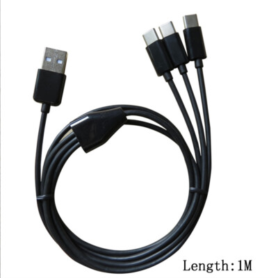 Portable USB Type A Male To Dual /3 / 4 Type C Male Splitter Charging Data Cable