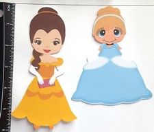 Lot of 2 Disney Princesses Cinderella Belle SINGLE LAYER Embellishments 400