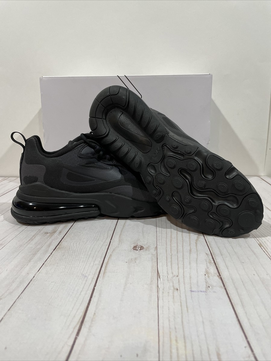 NIB Nike Air Max React 270 Triple Black Sz 7 CI3866-003 Running