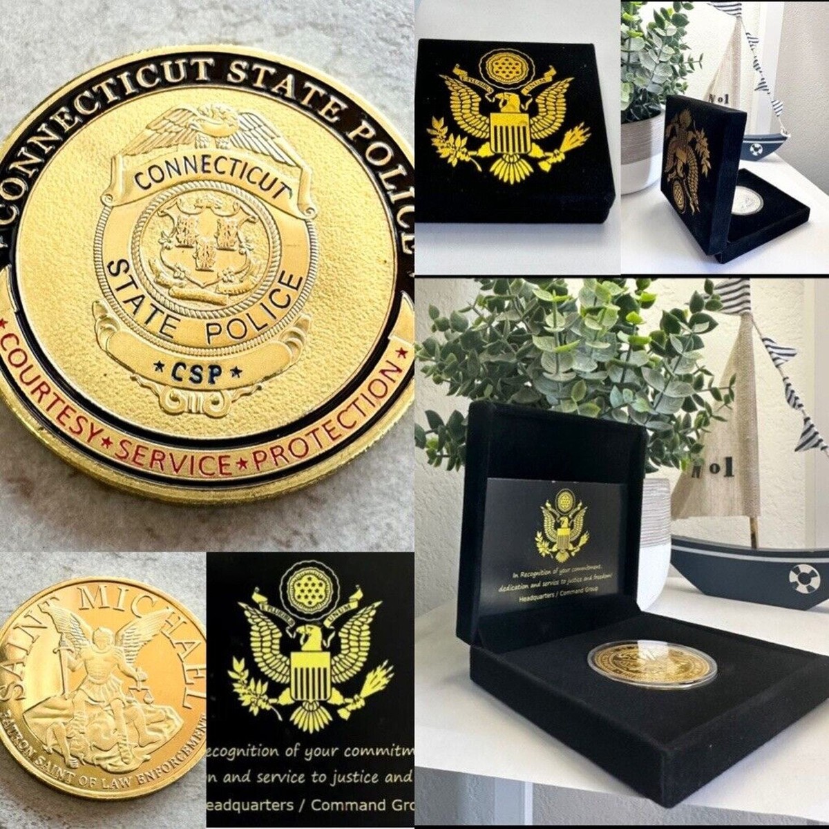 CONNECTICUT STATE POLICE Coin With Special Velvet Case | eBay