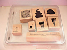 Stampin' Up! Sweet Scoops Wood Block Mounted Rubber Stamp Set Ice Cream Cones