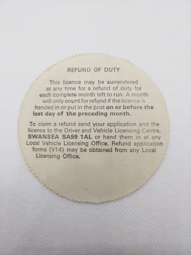 Vintage PRIVATE MORRIS 1979 LVLO Original Old Road Car Cars Tax Disc Discs Rare - Picture 2 of 2