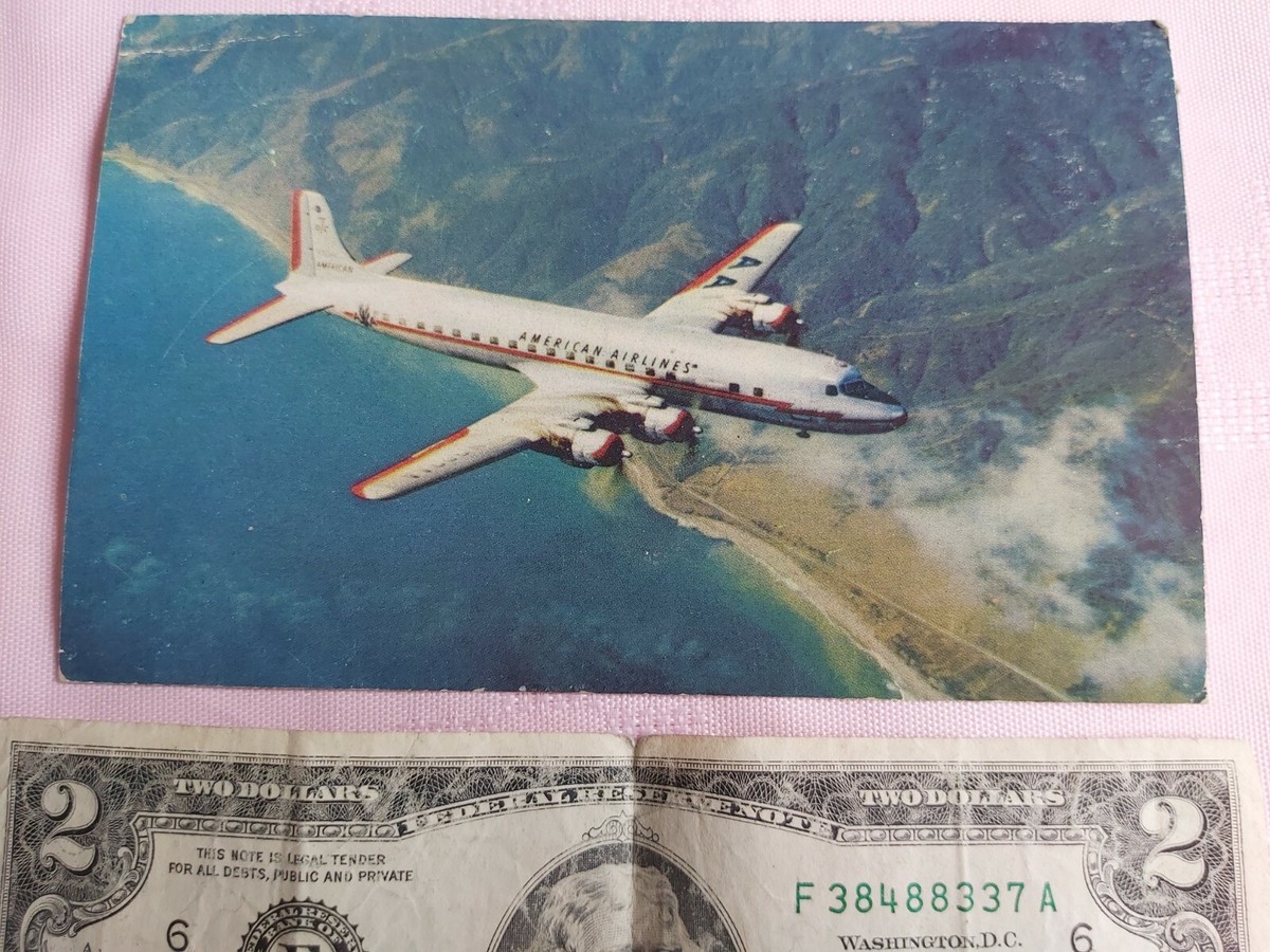 VINTAGE AMERICAN LEADING AIRLINES DC7 AIRPLANE AVIATION AIRCRAFT POSTCARD  BQ4 | eBay