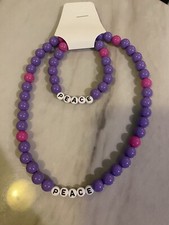 Two - 2 Pieces Beaded Necklace And Bracelet Kid Sets