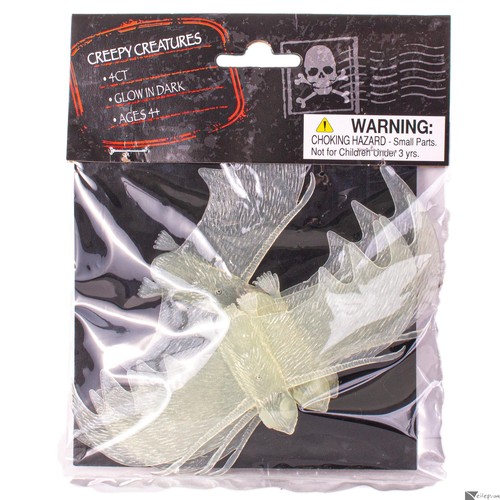 Bats Flying Creepy Creatures 5" Decoration Prop, 4 CT, Glow-in-the-Dark - Picture 4 of 4