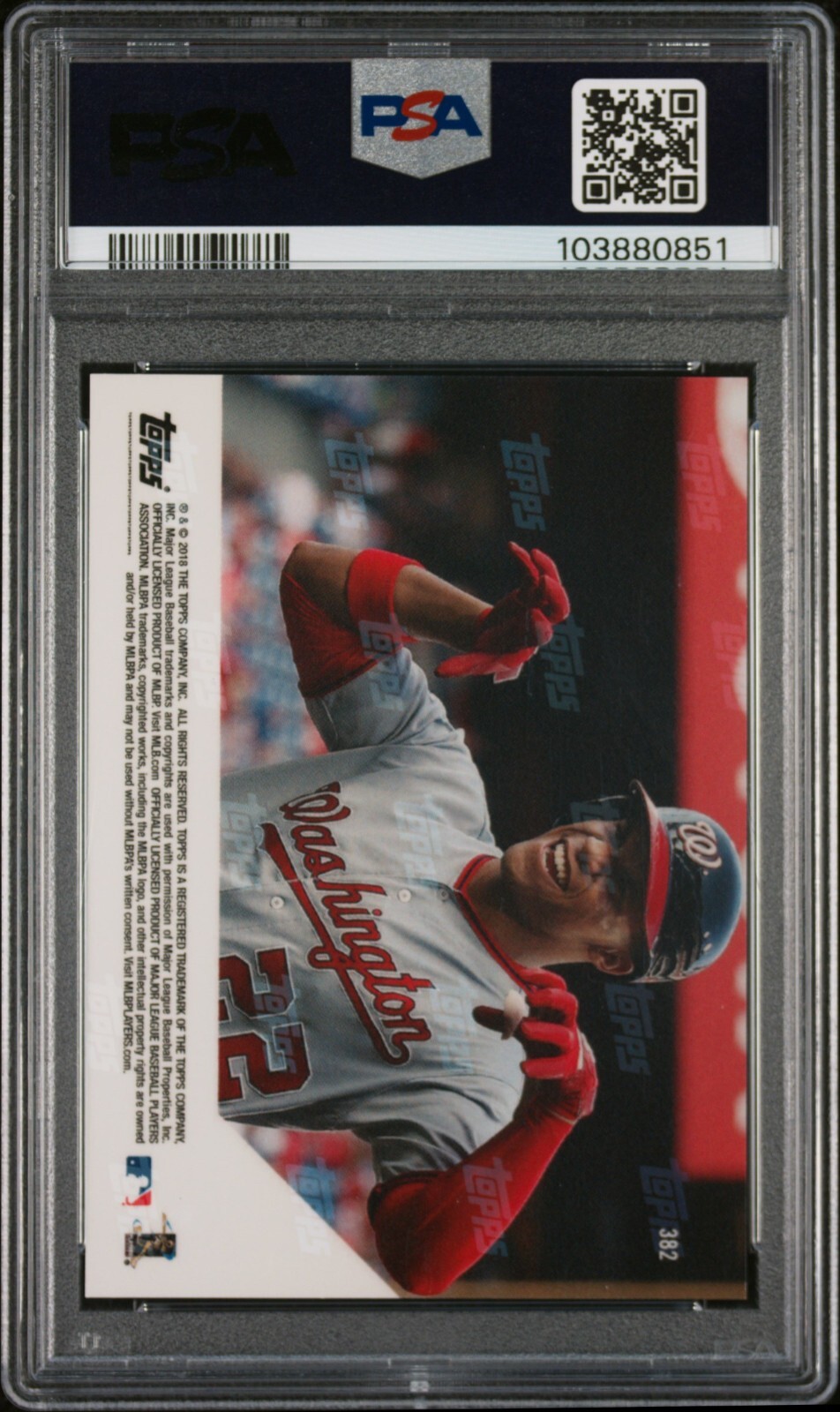 2018 Topps Now Juan Soto #382 PSA 9 MINT view 2