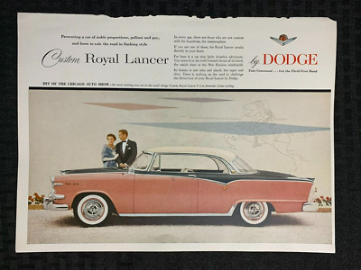 1955 DODGE BROTHERS DETROIT 12x9'' Print Ad VG+ 4.5 Custome Royal Lancer