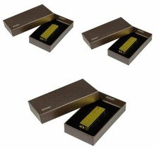 3x Barrette D'Oro Accendino - Edles Gas Con Regalo Scatola IN Pelle Sintetico