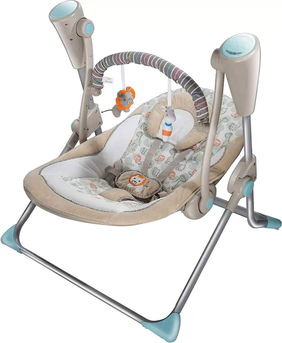 LADIDA Cream Animal Electric Baby Swing Bluetooth Music Mosquito Net Toy Bar 882