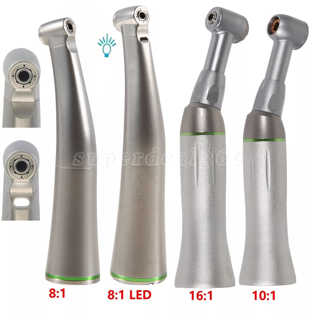 ENDO 鉄橋 No.1 Dental Endo Rotary Handpiece 16:1 8:1 10:1 Contra Angle (LED) For