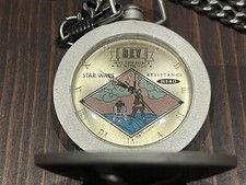 STAR WARS ANALOG POCKET WATCH REY RESISTANCE HERO SILVER TONE NOT FOR SALE