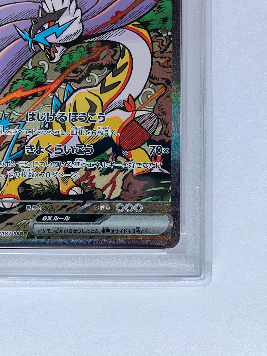 Pokemon Card PSA 10 Raging Bolt ex SAR 222/187 sv8a Terastal