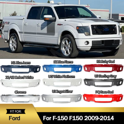 For 2009-2014 Ford F150 F-150 Steel Front Lower Bumper Face Bar W/Fog Light Hole