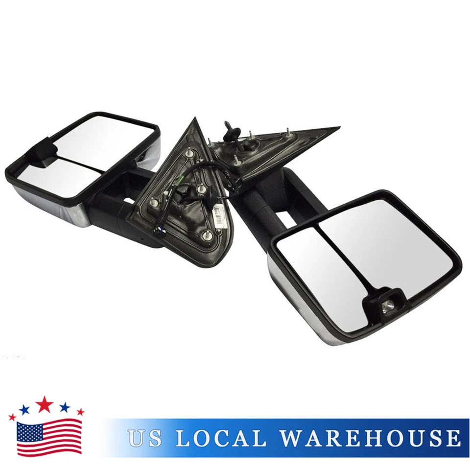 Power Heated LED Signal Tow Mirrors For 2014-2018 Chevy GMC 1500 2500 HD Dynamic - Image 3 of 4