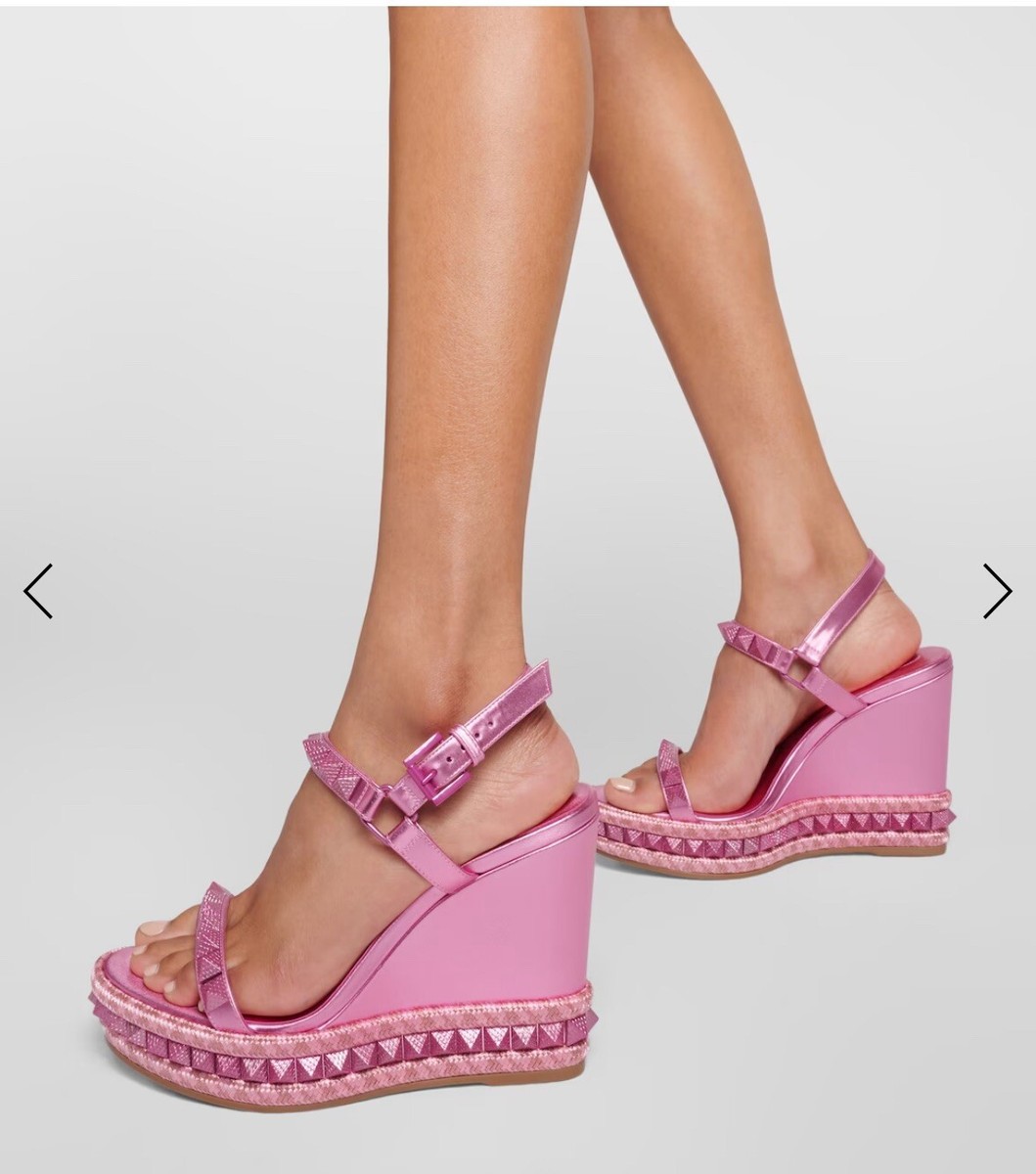 Christian Louboutin Pyraclou 110 Pink Glitter Stud Platform Christian Louboutin Pyraclou 110 Pink Glitter Stud Platform