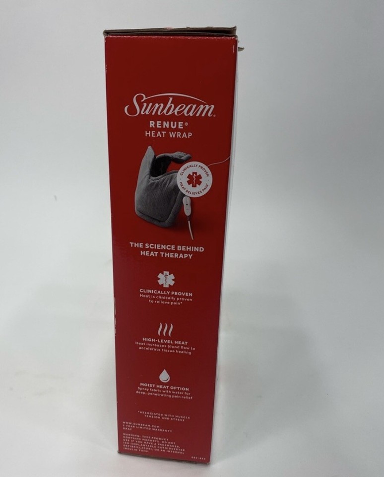 Sunbeam Renue Heat Wrap Flexible Plush Heat Wrap With 4 Heat Settings eBay
