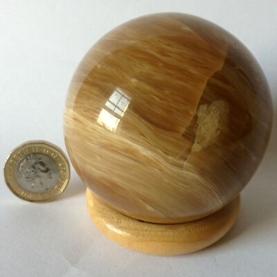 Aragonite Crystal Sphere Earth Element Healing Grid Grounding Stone 390g 6.65cm