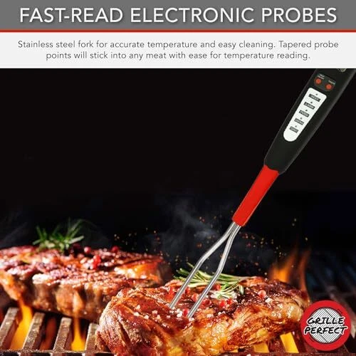 Digital Meat Thermometer Fork for Grilling and Barbecue Fast Instant Read
