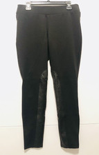 White House Black Market Leggings Women M 32x28 Riding Pants Faux Leather Panel