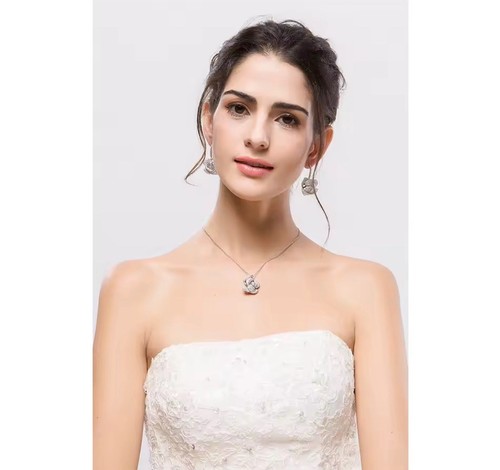 Orecchini Luxury Rosa Argento Zirconi Gioielli Donna Matrimonio - Foto 2 di 5